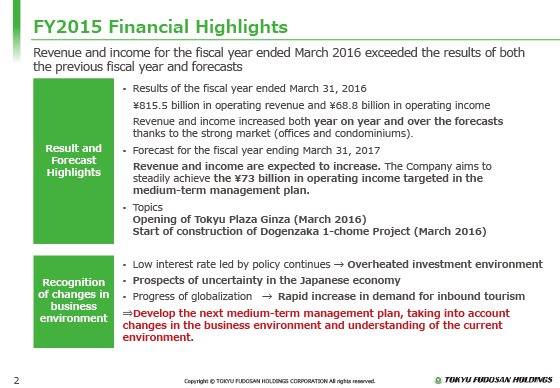 FY2015 Financial Highlights
