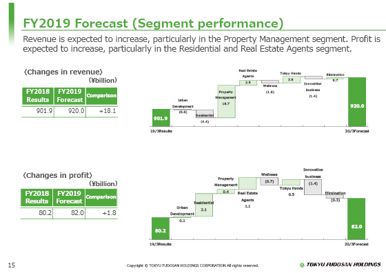 FY2019 Forecast (Segment performance)