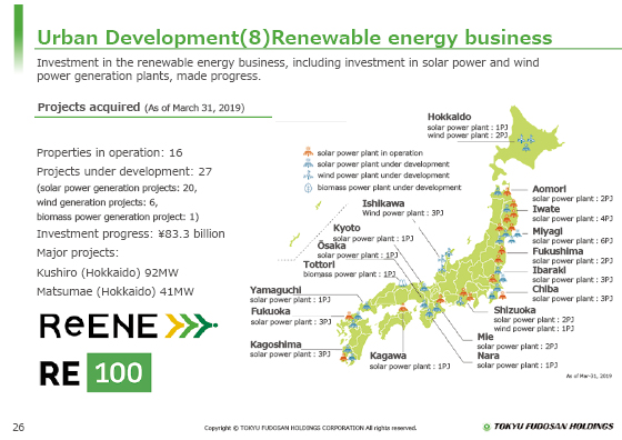 (8) Renewable energy business