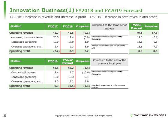 (1) FY2018 and FY2019 Forecast