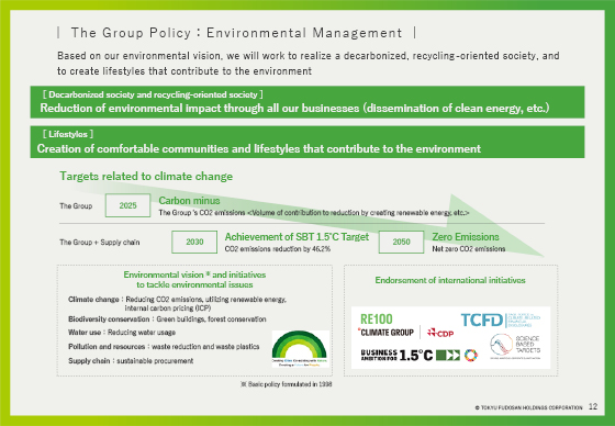 The Group Policy：Environmental Management
