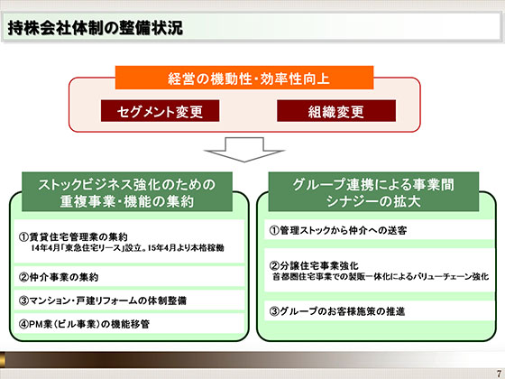 持株会社体制の整備状況