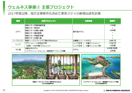 ウェルネス事業A 主要プロジェクト