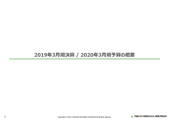 2019年3月期決算 / 2020年3月期予算の概要