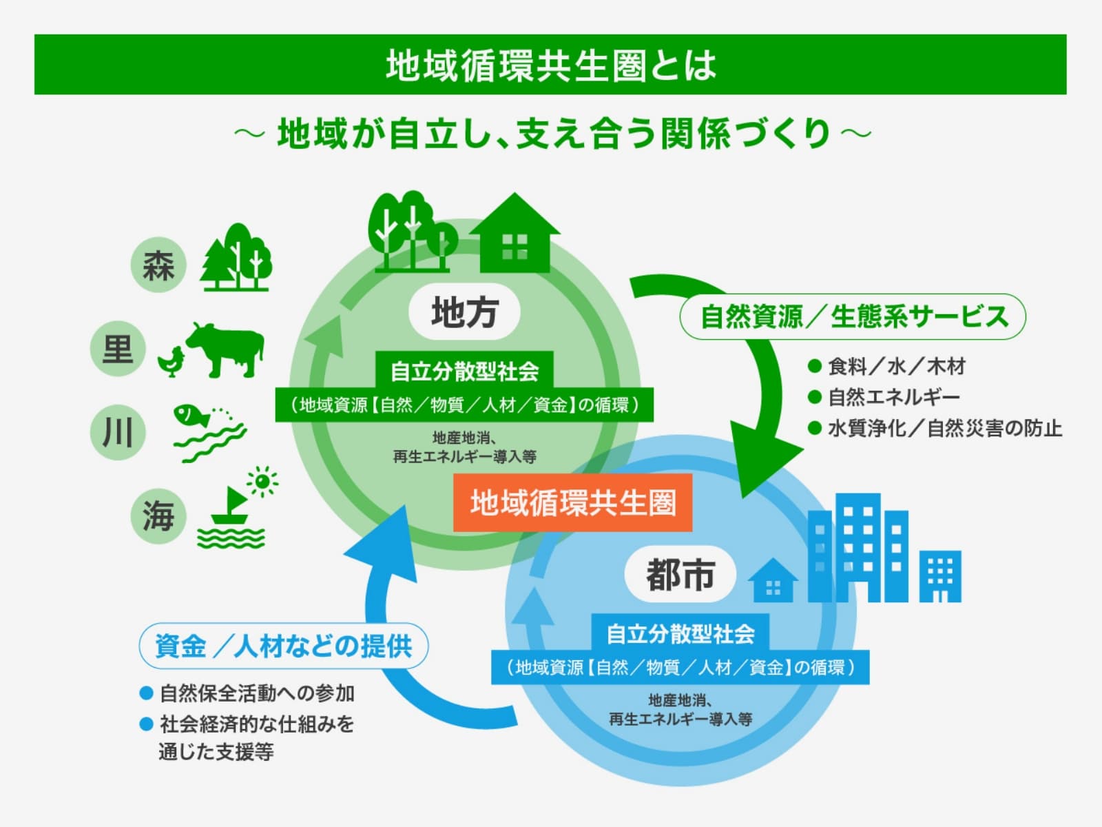 地域循環共生圏の概念図